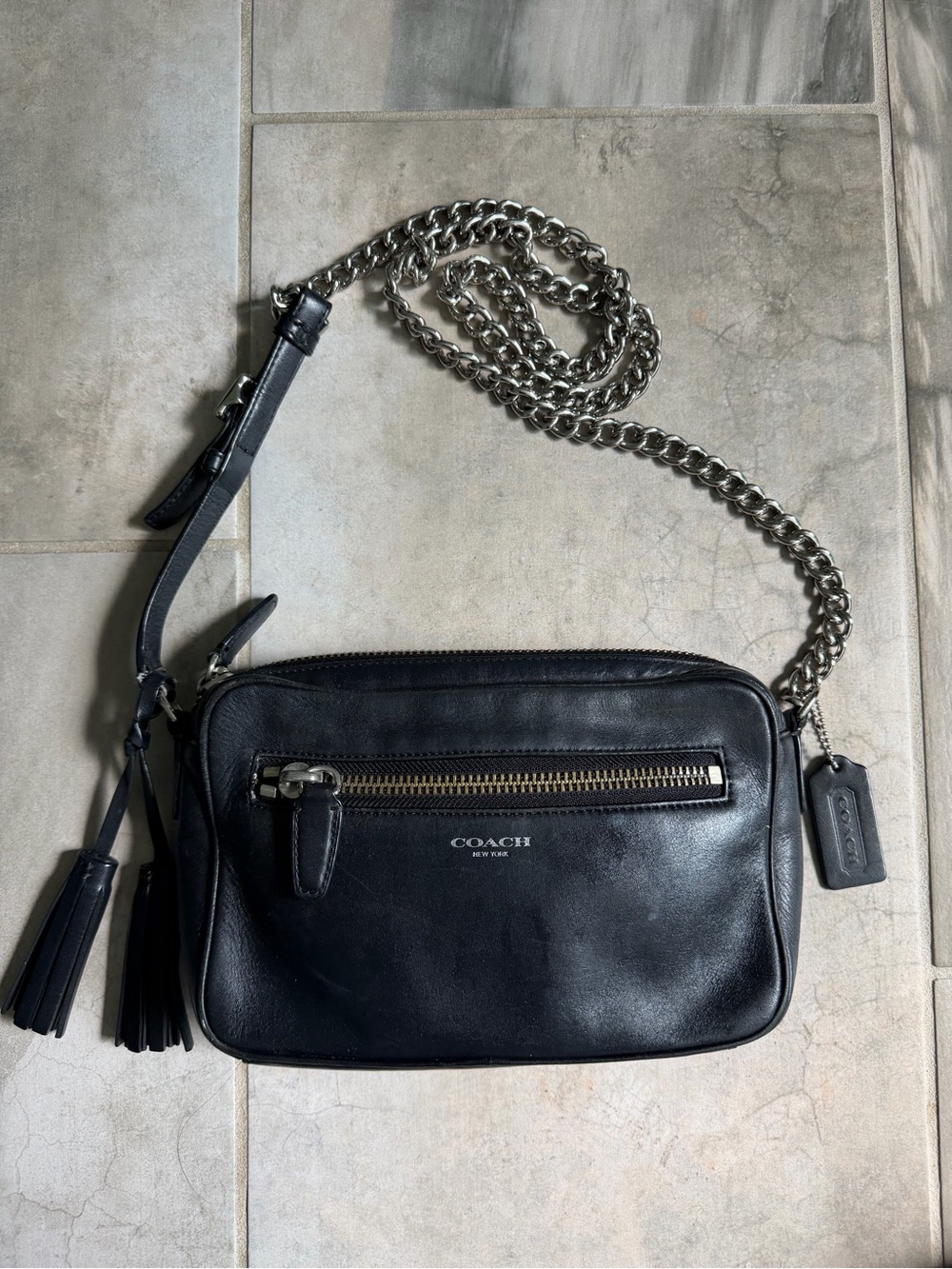 Coach Legacy Leather Flight Bag BLACK Purse Handbag 1394 25362 Crossbody